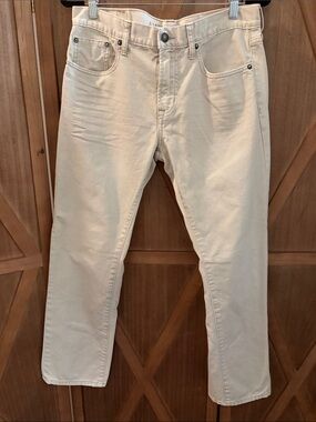 American Eagle Outfitters Cream Slim Straight Jeans